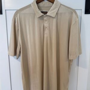 Barney Cools Terry Cloth Classic Tan Polo Shirt
